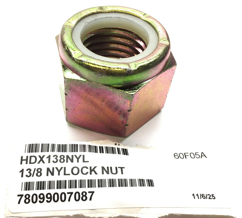 Unbranded 1-3/8" Coarse Thread Yellow Zinc Nylock Nut HDX138NYL (01TD) NOS