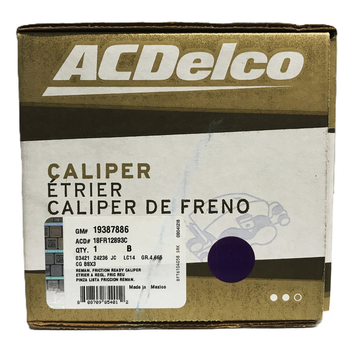 ACDelco GM Rear Driver Side Disc Brake Caliper 19387886 REMANUFACTURED