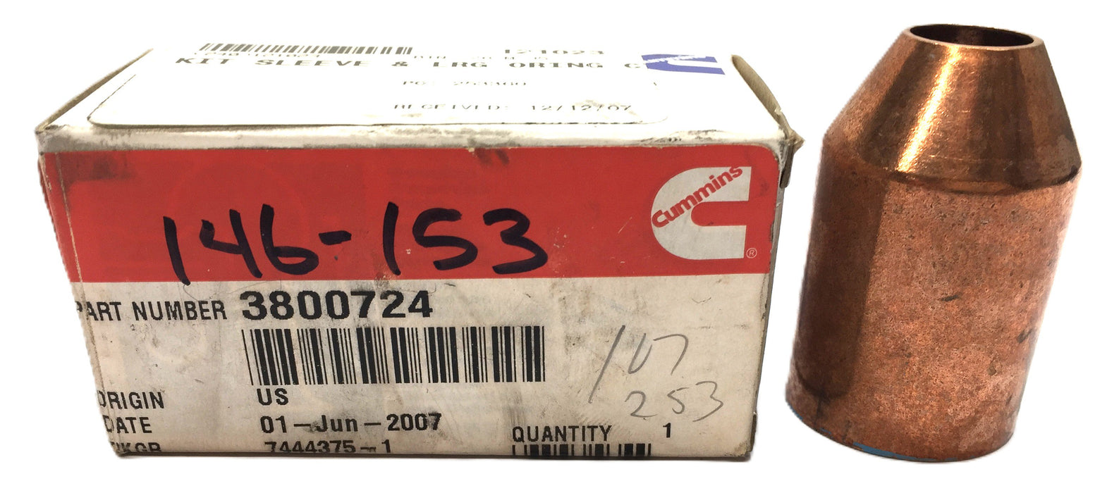 Cummins Copper Injector Sleeve 3800724 NOS