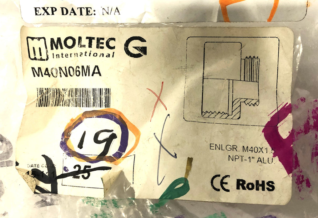 Moltec International Reducer Fitting M40N06MA (1615) [Lot of 10] NOS