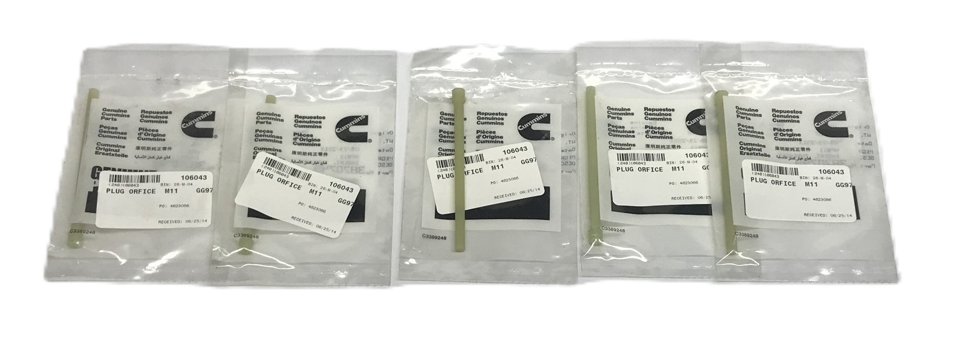 Cummins Orifice Plug 3820749 [Lot of 5] NOS