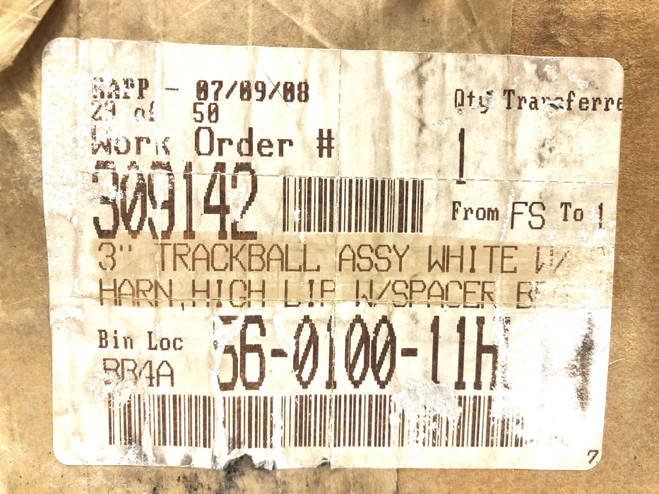 Happ 3 Inch White Trackball Assembly 56-0100-11HL NOS