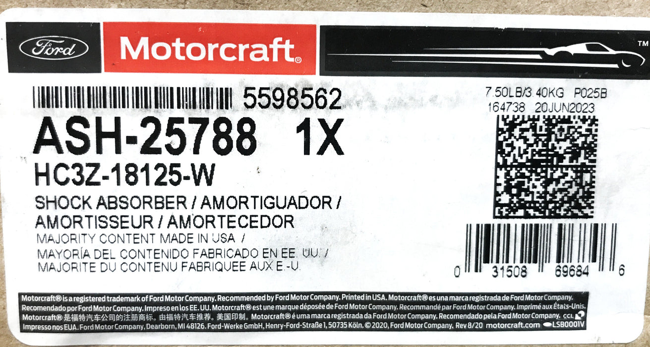 Motorcraft Rear Shock Absorber Assembly ASH-25788 NOS