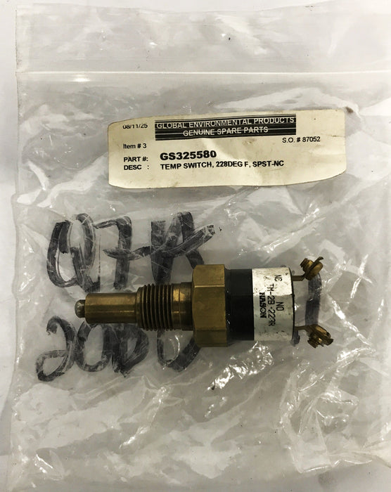 Global Environmental Temperature Switch GS325580 NOS
