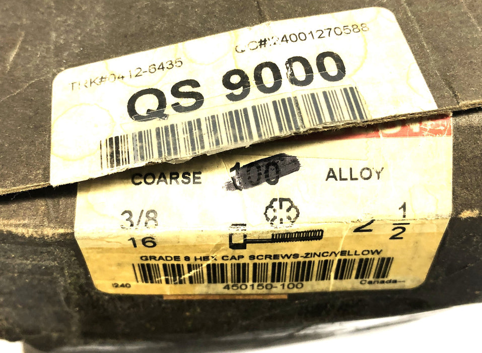 Brighton Best QS 9000 Grade 8 Alloy Hex Cap Screw 3/8-16x2-1/2 [Lot of 50] NOS