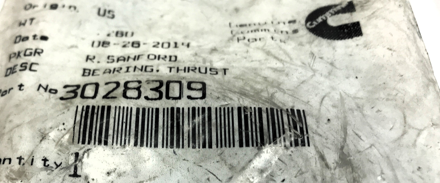 Cummins Thrust Bearing 3028309 [Lot of 4] NOS