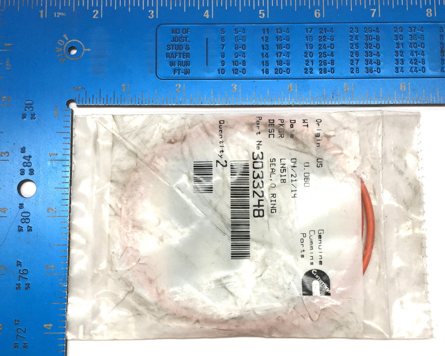 Cummins Fuel O-Ring Gasket Seal Pack 3033248 (2pcs) NOS