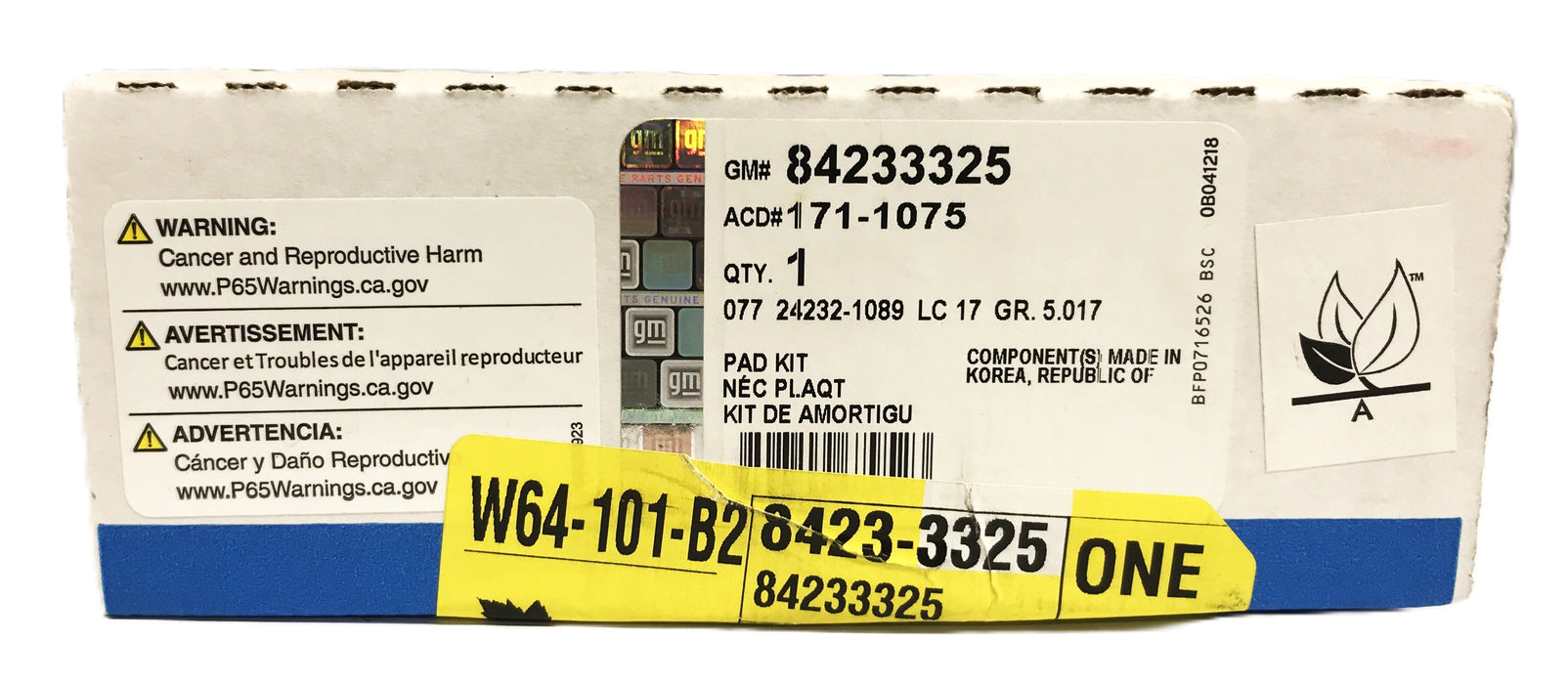 GM OEM Front Brake Pads 84263325 NOS