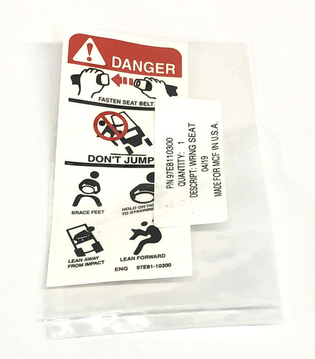 Unbranded Warning Decal For MCF 97E8110300 NOS