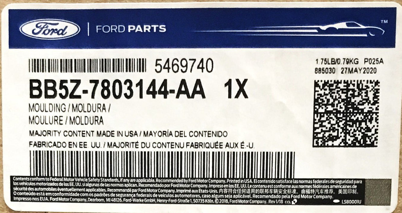 Ford Windshield Outer Trim Molding BB5Z-7803144-AA [Lot of 3] NOS