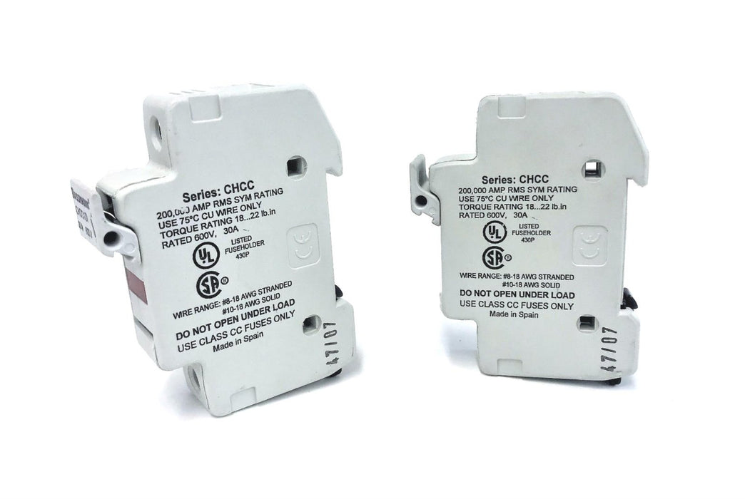 Bussmann 30A 600V Fuse Holder CHCC1DI [Lot of 2] USED