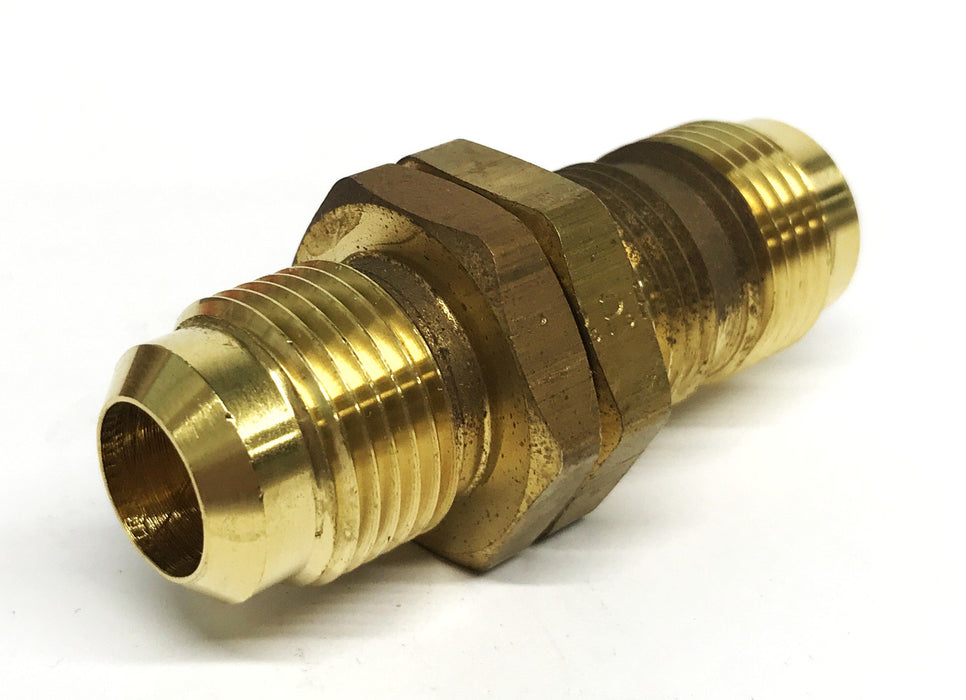 Unbranded 1/2 inch Flared Brass Bulkhead Union [Lot of 2] NOS