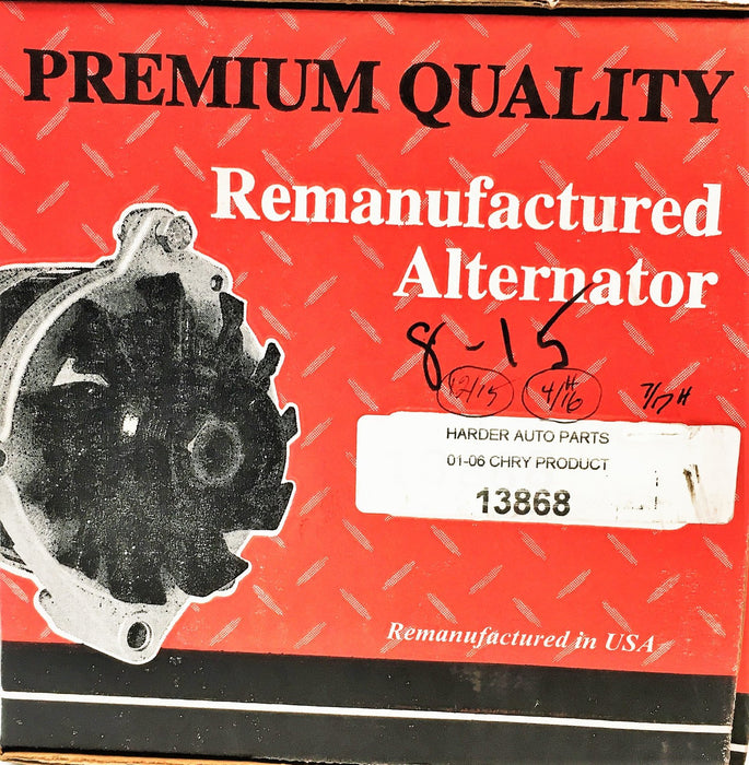 Premium Quality Alternator 13868 REMANUFACTURED