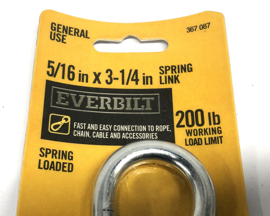 Everbilt 5/16x3-1/4 Inch 200lb Spring Link 367087 [Lot of 6] NOS