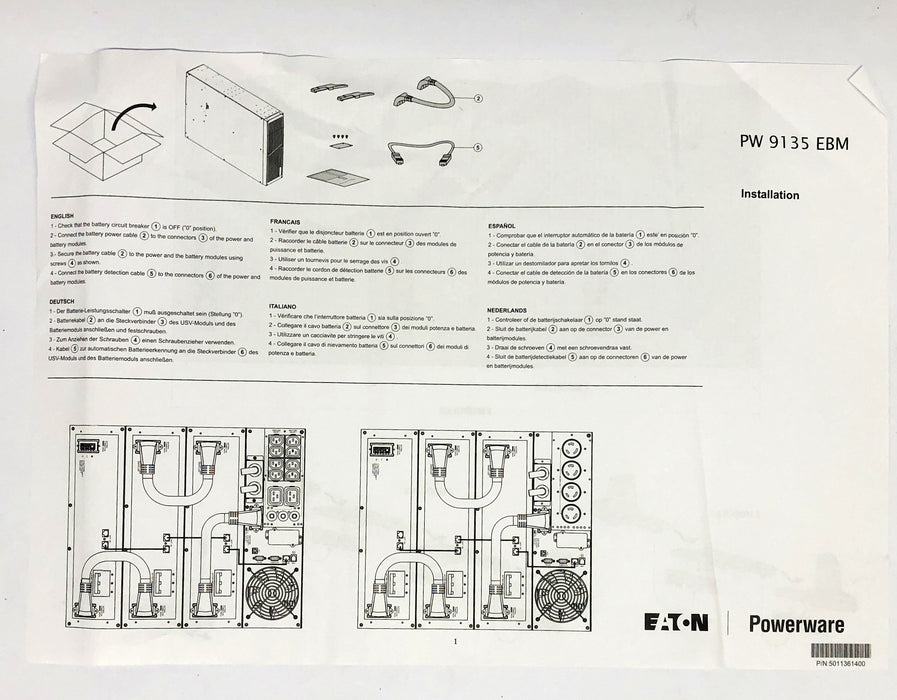 Eaton Extended Power Module PW9135N6000-EBM3U NOS FREIGHT