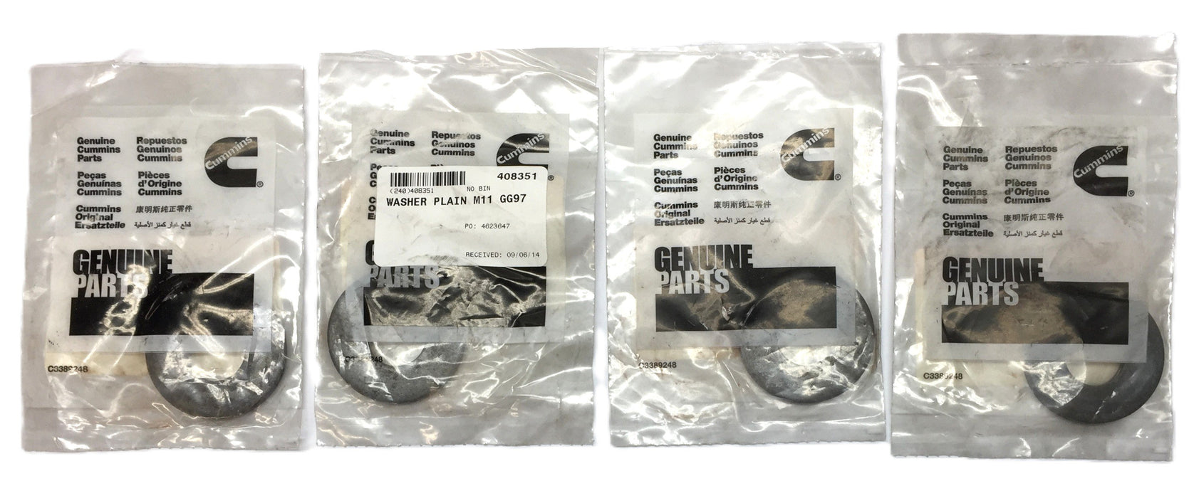 Cummins Plain Washer 3818463 [Lot of 4] NOS