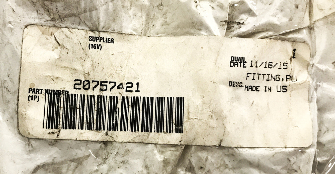 Mack 90-degree 7/8 Push-on to 1-1/6 inch Threaded Bead Fitting NOS