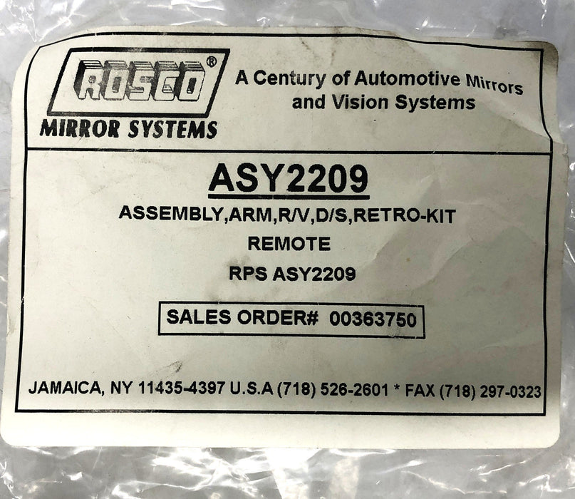 Rosco Mirror Systems R/V D/S Retro-Kit Arm Assembly ASY2209 NOS