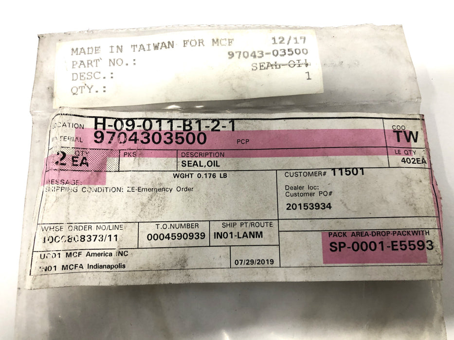 Unbranded Oil Seal for CAT 97043-03500 NOS