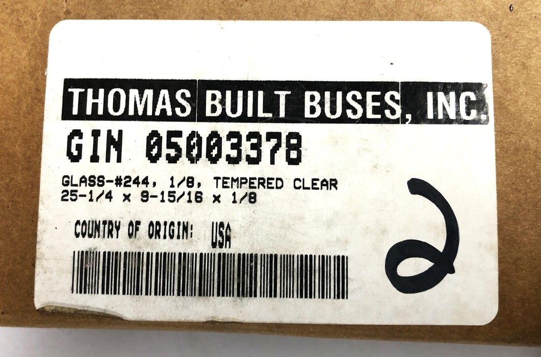 Thomas Built Buses Tempered Clear #244 Glass 05003378 NOS
