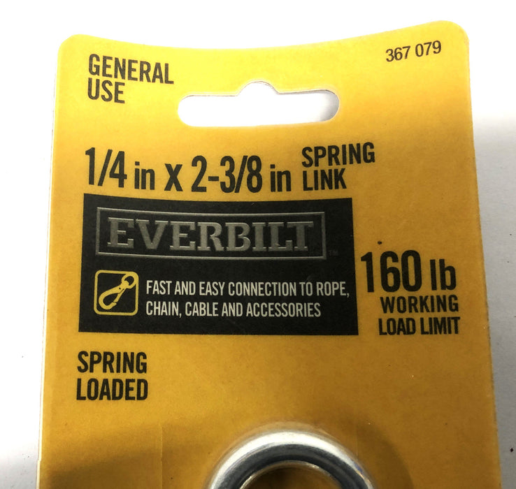 Everbilt 5/16x2-1/4 Inch 160lb Spring Link 367079 [Lot of 5] NOS