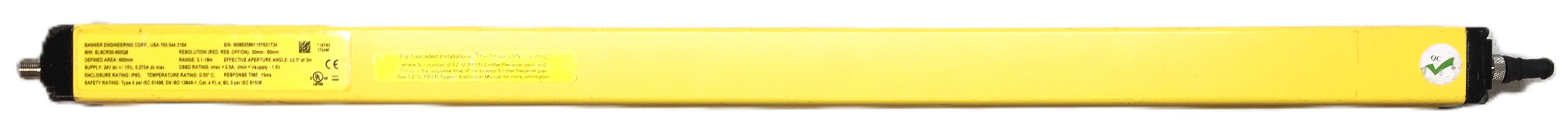 Banner EZ-Screen  Safety Light Curtain SLSCR30-600Q8 USED