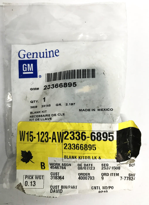 GM Replacement Key Fob 23366895 NOS