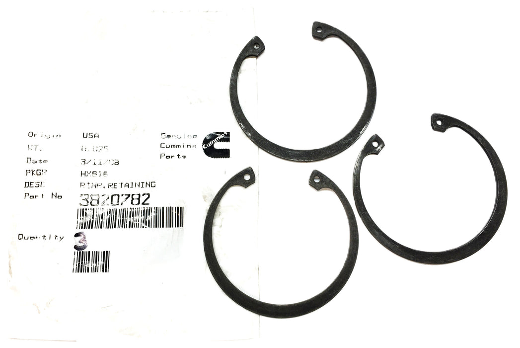 Cummins Retaining Ring 3820782 [Lot of 3] NOS