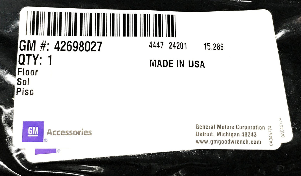 GM Jet Black Floor Panel Carpet 42698027 NOS