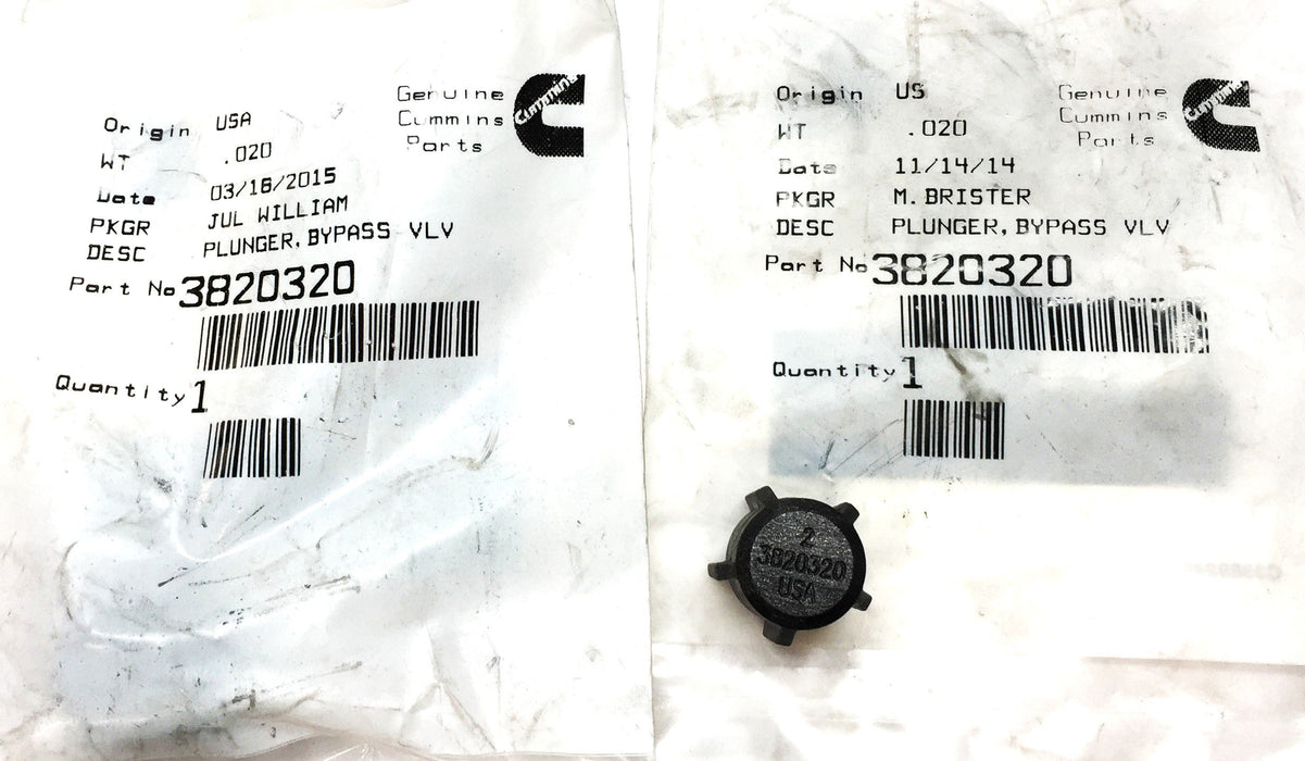 Cummins Valve Bypass Plunger 3820320 [Lot of 2] NOS