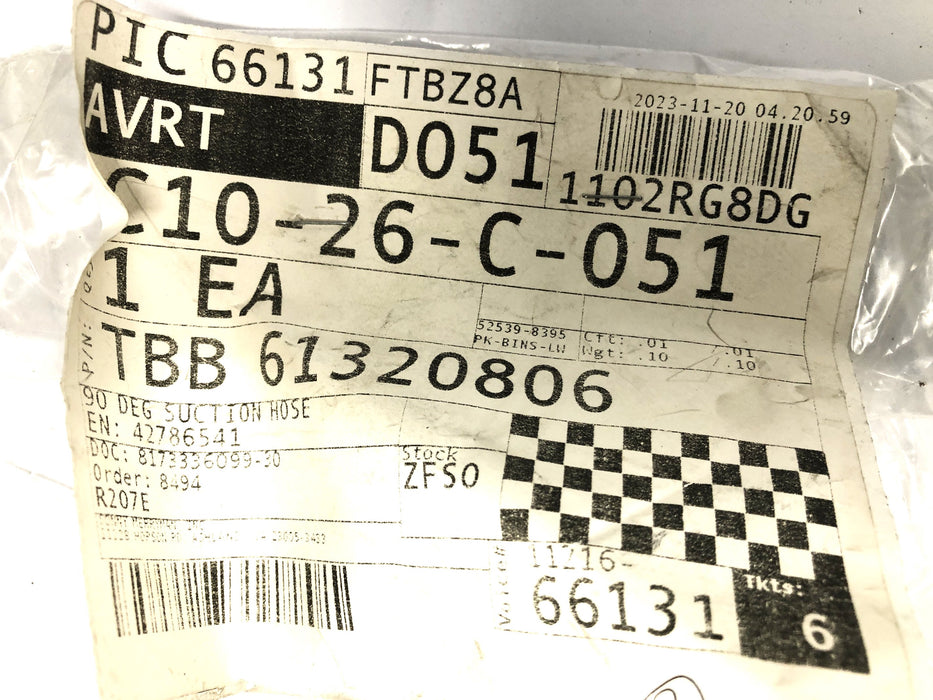 Thomas Built Buses 90 Degree Suction Hose 61320806 NOS