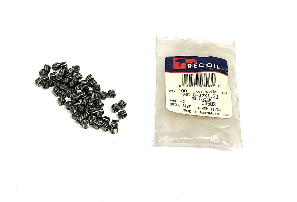 Recoil UNC 8-32x1.5D Stainless Steel Tanged Inserts 03583 [Lot of 60] NOS
