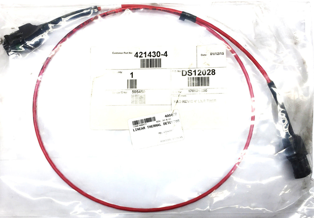Kidde 4' Linear Thermal Detector Wire Harness 421430-4 NOS