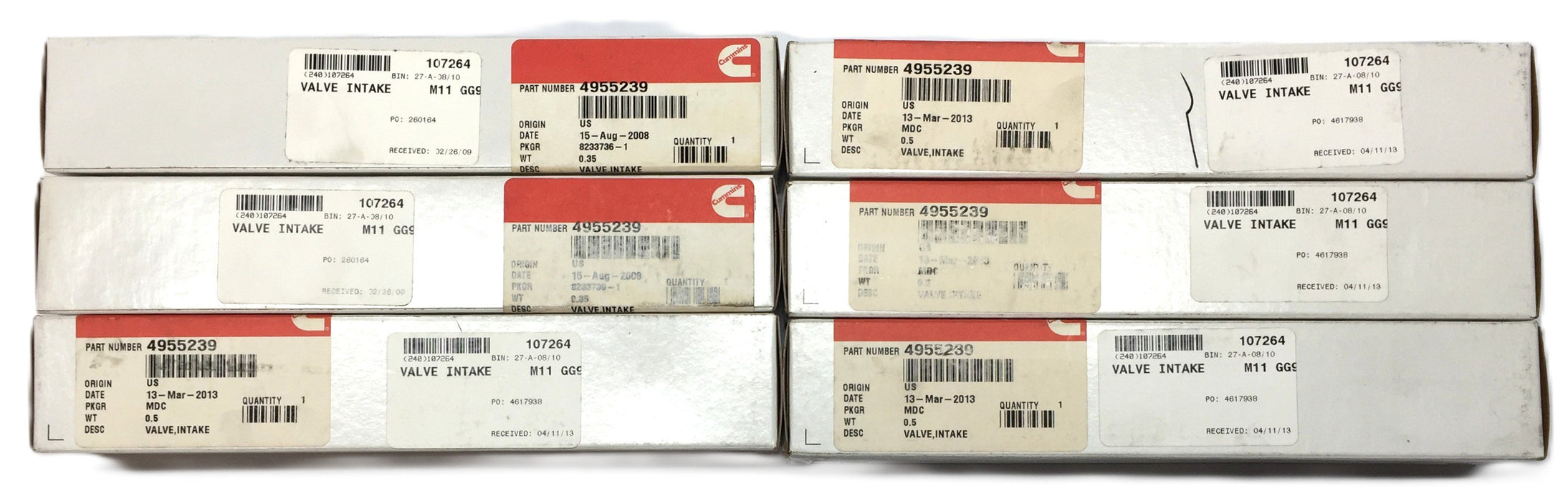 Cummins Intake Valve 4955239 [Lot of 6] NOS