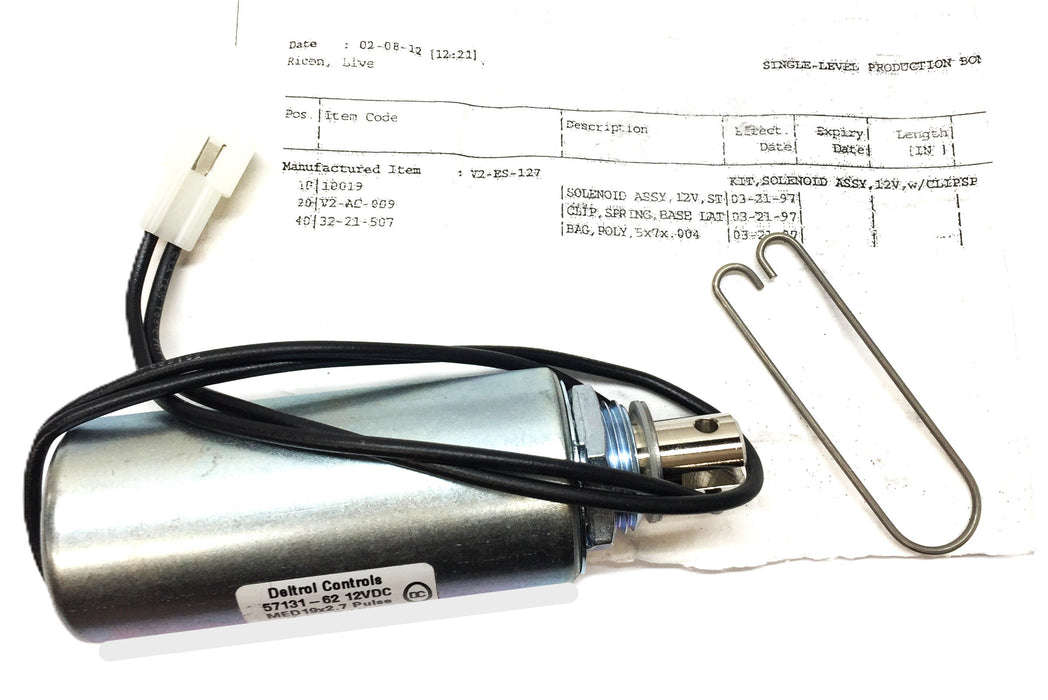 Deltrol 12VDC MED19x2.7 Pulse Solenoid Assembly 57131-62 NOS