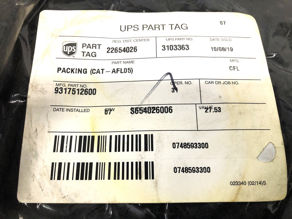 CAT Packing Seal 9317512600 NOS