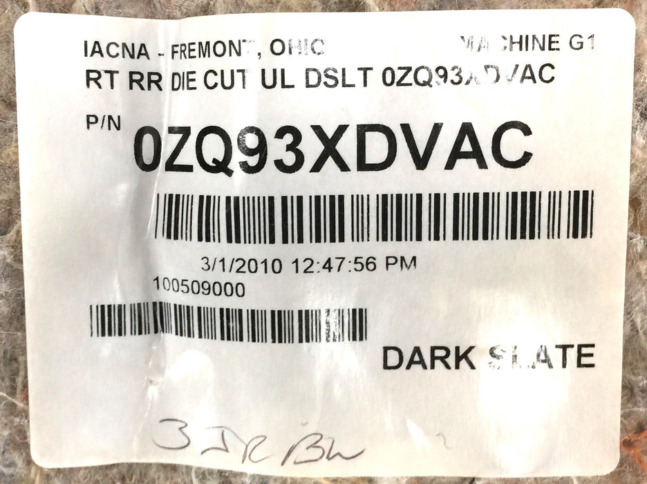 Mopar Dark Slate Floor Tub Insert Carpet 0ZQ93XDVAC NOS