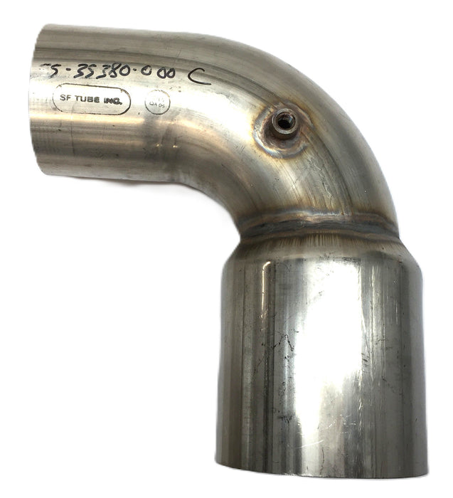 SF Tube 90-DEG 3-3/4" x 5" Exhaust Elbow 3/8" Sensor Bung Hole 55-35380-000 NOS