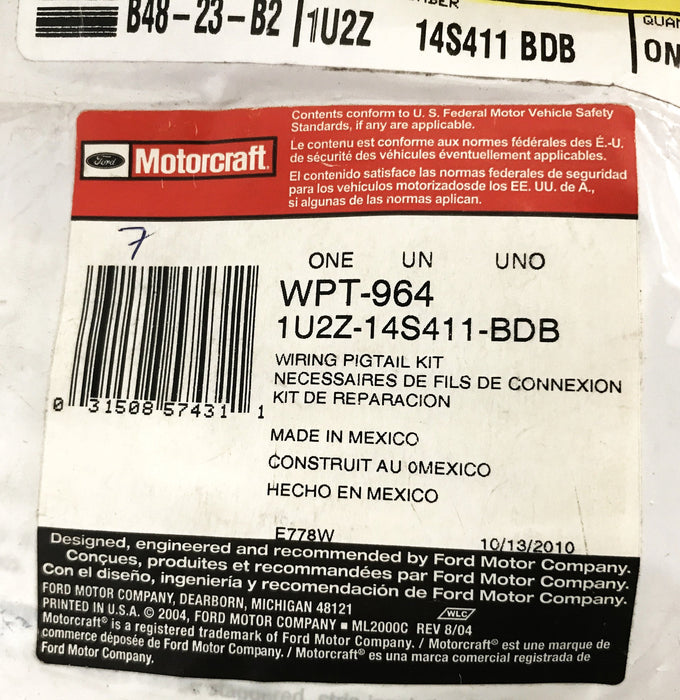 Motorcraft Wiring Pigtail Kit WPT-964 [Lot of 2] NOS