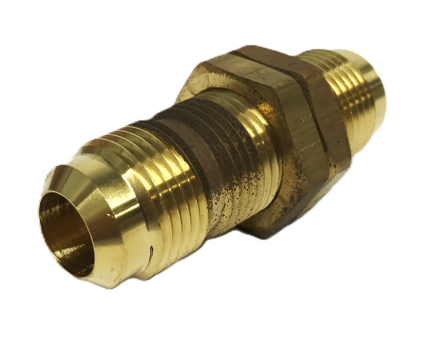 Unbranded 1/2 inch Flared Brass Bulkhead Union [Lot of 2] NOS
