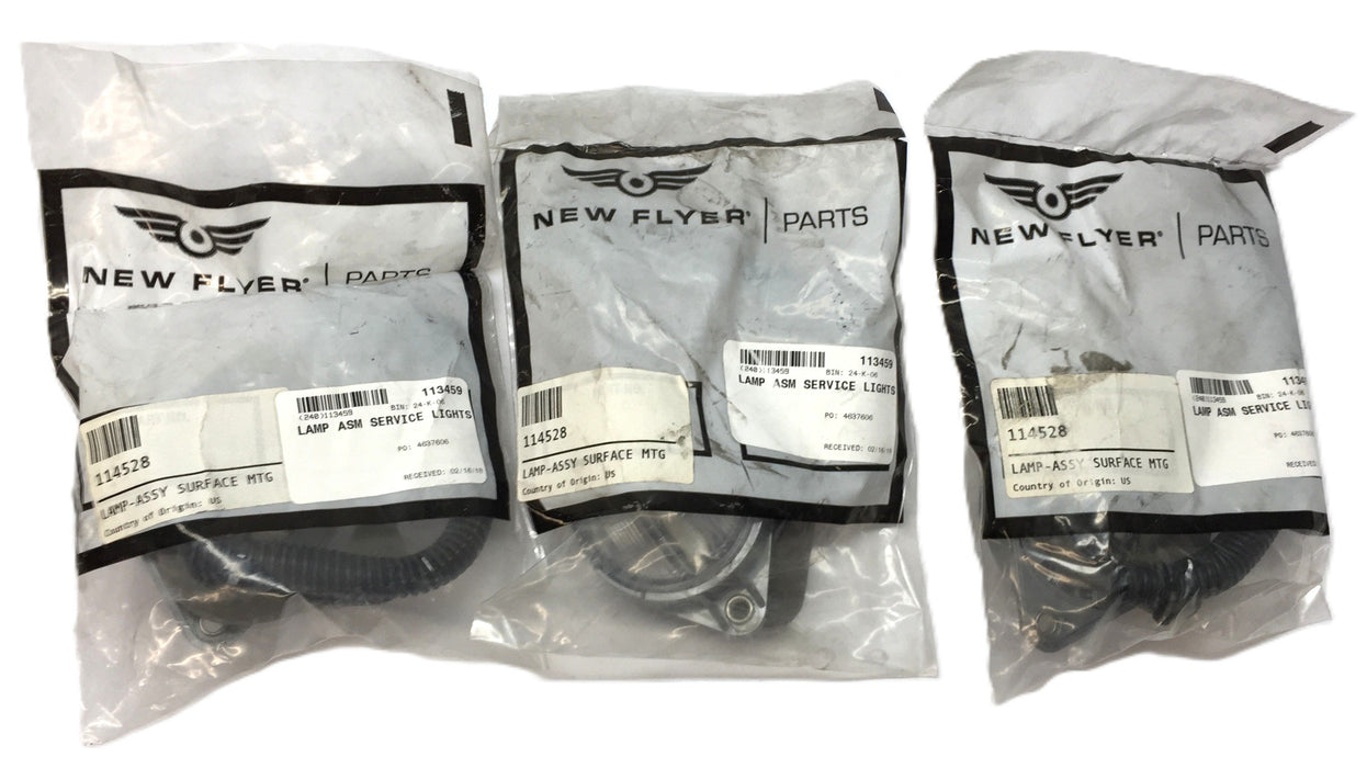 New Flyer HD Surface-Mount Interior/Engine Lamp 114528 [Lot of 3] NOS