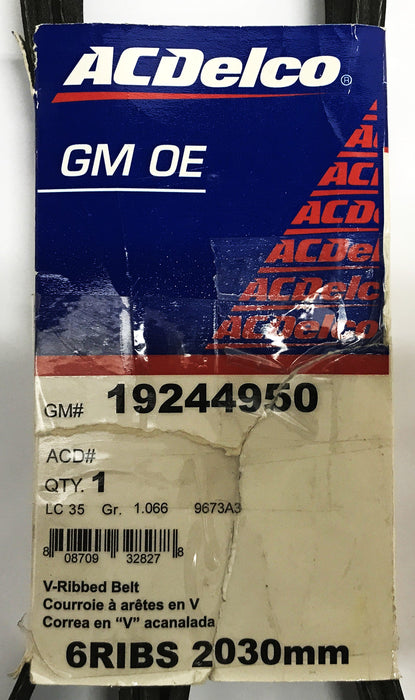 ACDelco Serpentine Drive Belt 19244950 NOS