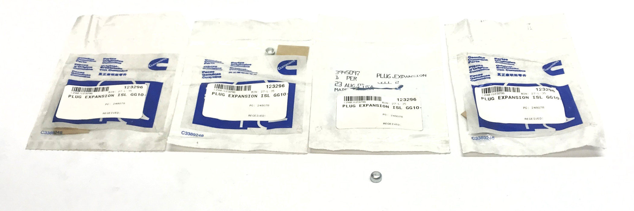 Cummins Expansion Plug 3945097 [Lot of 4] NOS