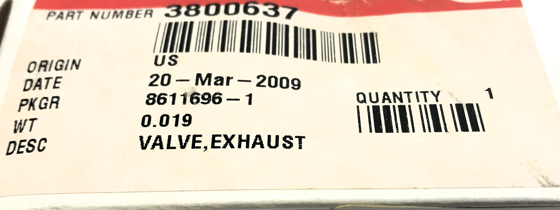 Cummins Exhaust Valve Kit 3800637 NOS