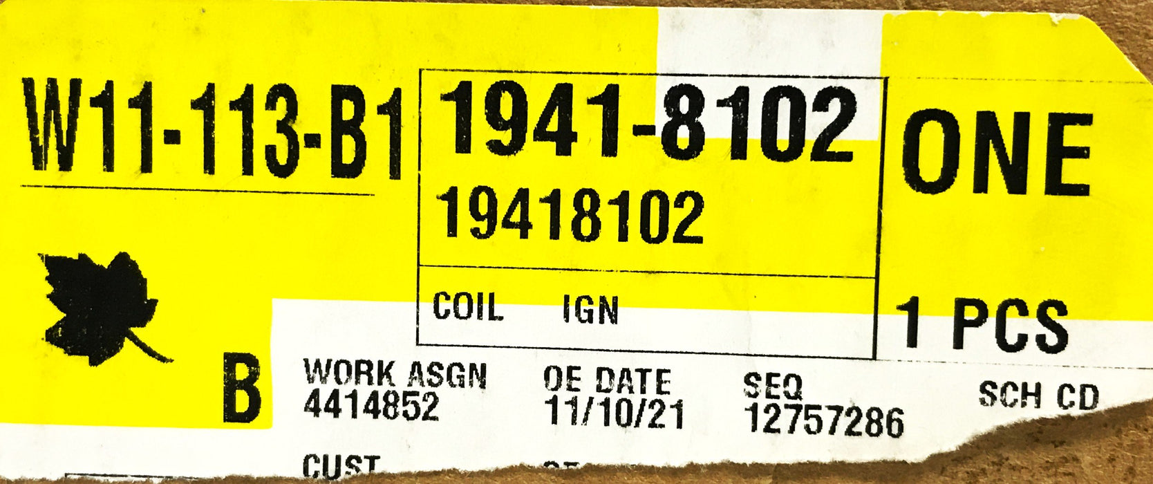GM OEM Ignition Coil 19418102 NOS