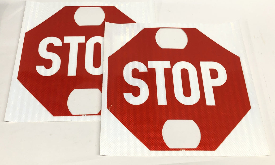 Unbranded 18x18 Inch Stop Sign Decal [Lot of 2] NOS