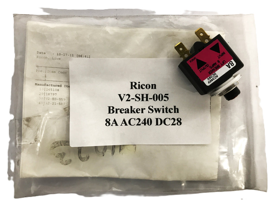 Ricon Lift Repair Breaker Switch V2-SH-005 NOS