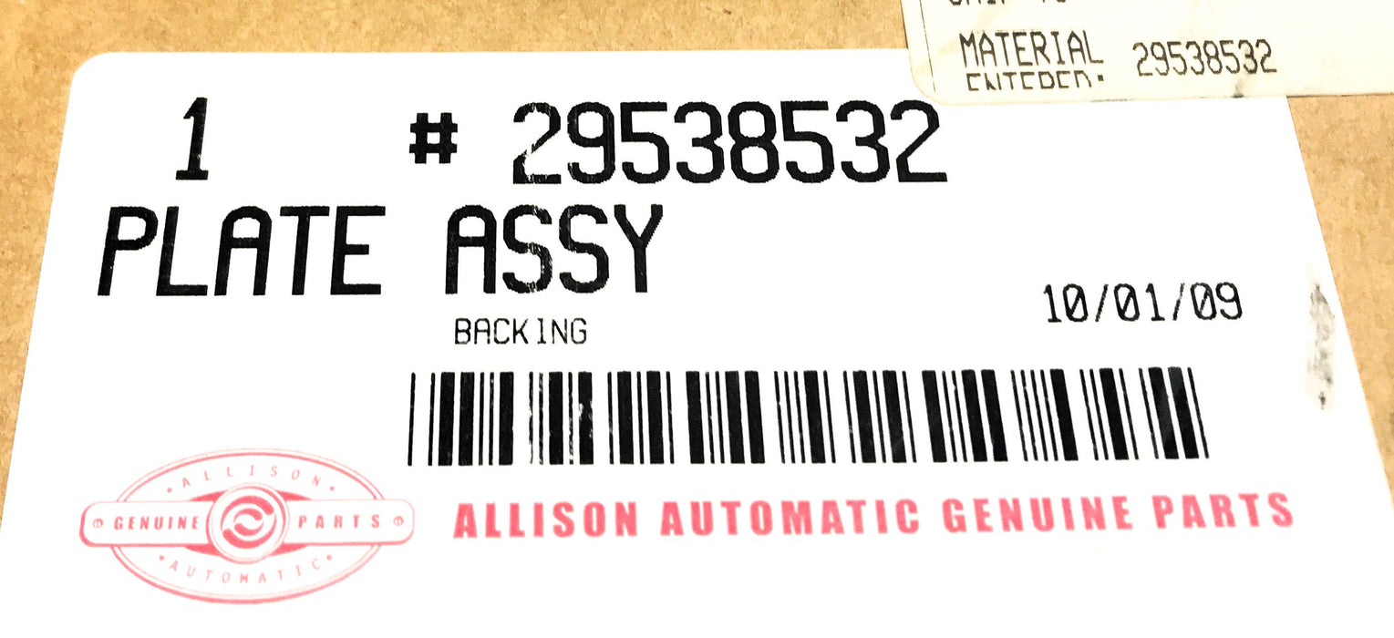 Allison Transmission Plate Assembly 29538532 NOS