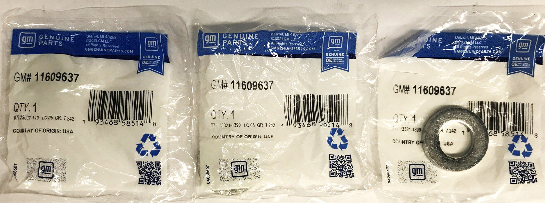 GM Leaf Spring Spacer Washer 11609637 [Lot of 3] NOS