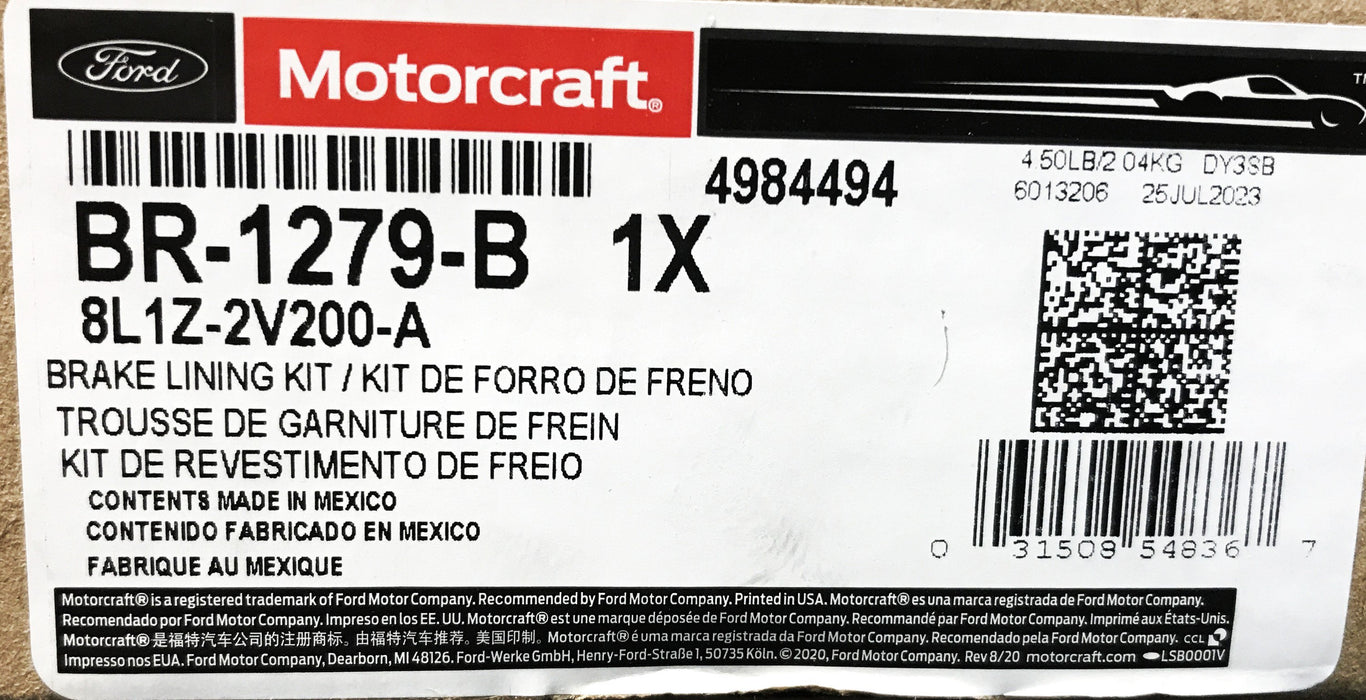 Motorcraft Rear Brake Pad Set BR-1279-B NOS